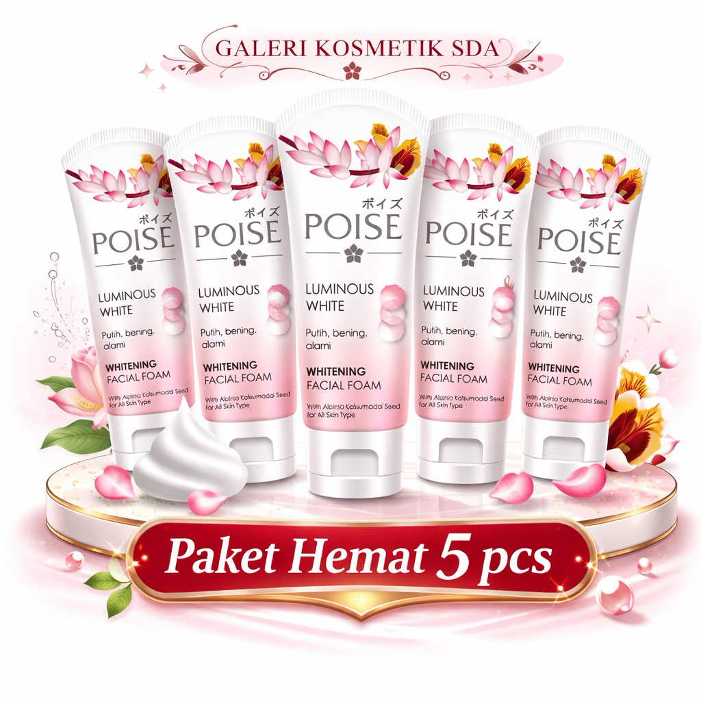 (Paket Hemat isi 5pcs) sabun wajah Poise Facial Foam Whitening 100g