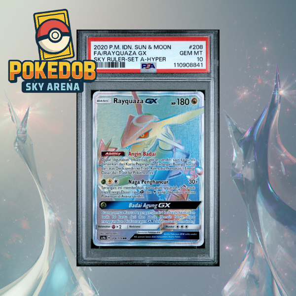 PSA 10 GEM MINT Rayquaza GX 208/178 Hyper Rare Sky Ruler 2020 Indonesian | Kartu Pokemon Sun & Moon