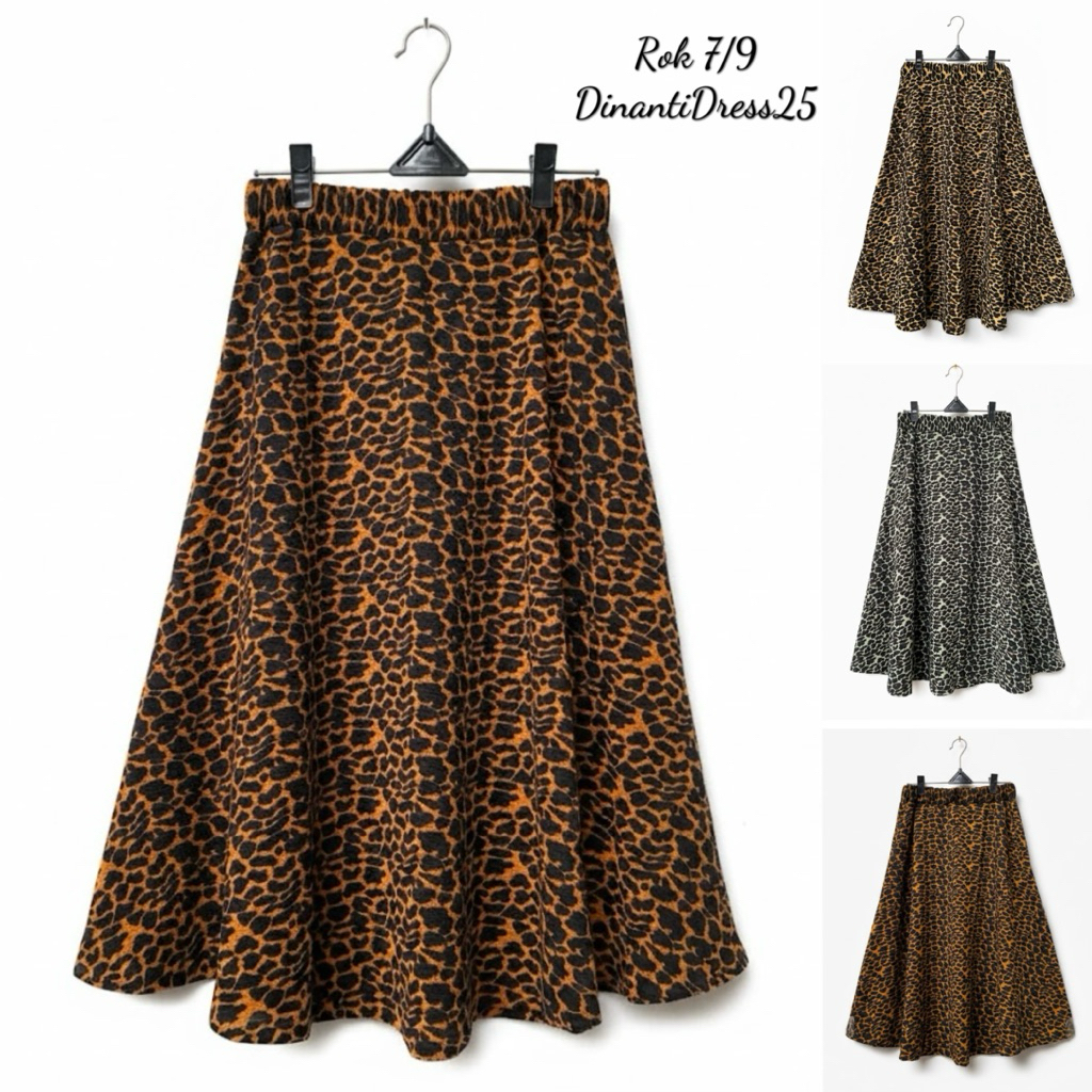 Rok Payung Wanita 7/9 Wafel Motif Macan