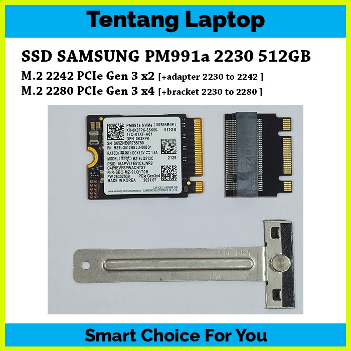 SSD SAMSUNG PM991a 2230 512GB - SSD WWAN SSD STEAM DECK SSD ROG ALLY SSD SURFACE - SSD NVME 2230 224