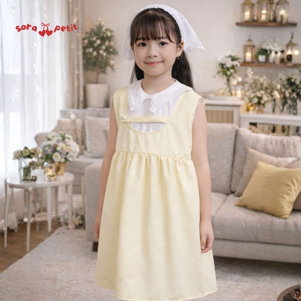 sorapetit | Yoona Dress | Dress Anak Perempuan | Warna Kuning | Usia 1-7 Tahun