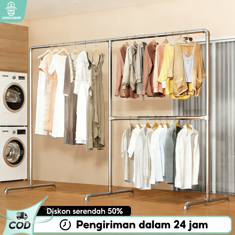 Jemuran Baju Besi Stainless 300CM Jemuran Baju Outdoor Jemuran Gantungan Baju Besi Panjang