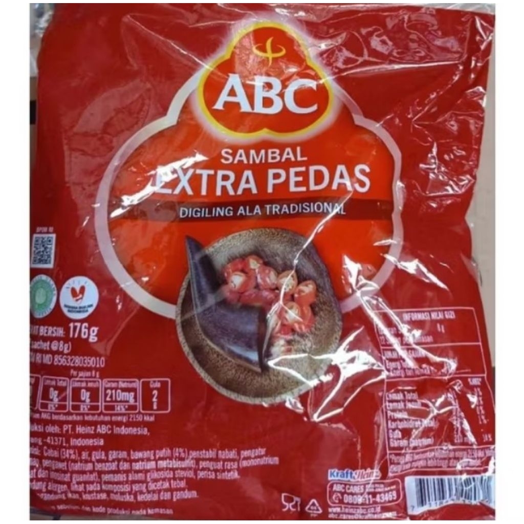 Saos sambal ABC EXTRA PEDAS sachet isi 22 pcs