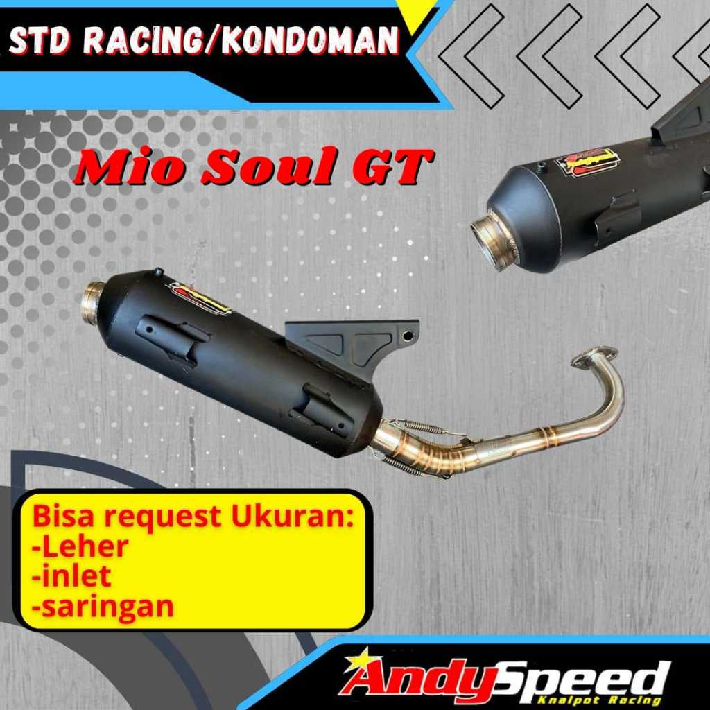 KNALPOT MATIC MIO SOUL GT STANDAR RACING ANDY SPEED