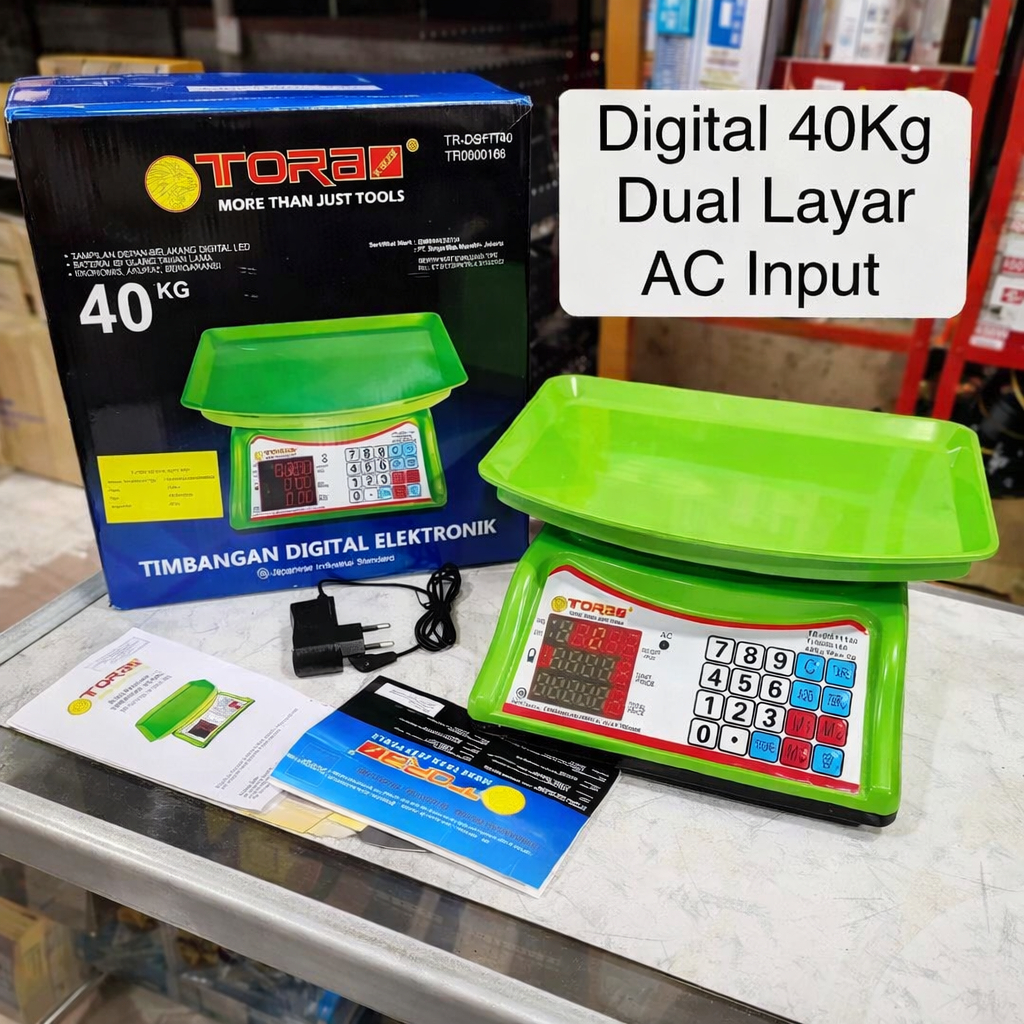TImbangan Digital Tora 40KG Body Hijau Digital Scale 40KG Tora Timbangan Tora Digital Elektro 40KG