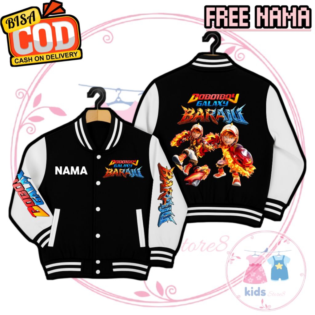 VARSITY JACKET BASEBALL ANAK BOBOIBOY GALAXY BARAJU BOBOIBOY NOVA X BLIZZARD X SOPAN JACKET SWEATER 