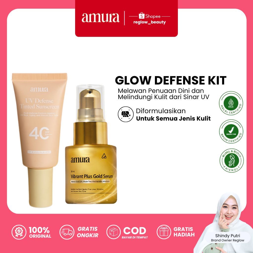 AMURA Paket Skincare Melawan Penuaan Dini dan Melindungi Kulit dari Sinar UVA UVB Original Official