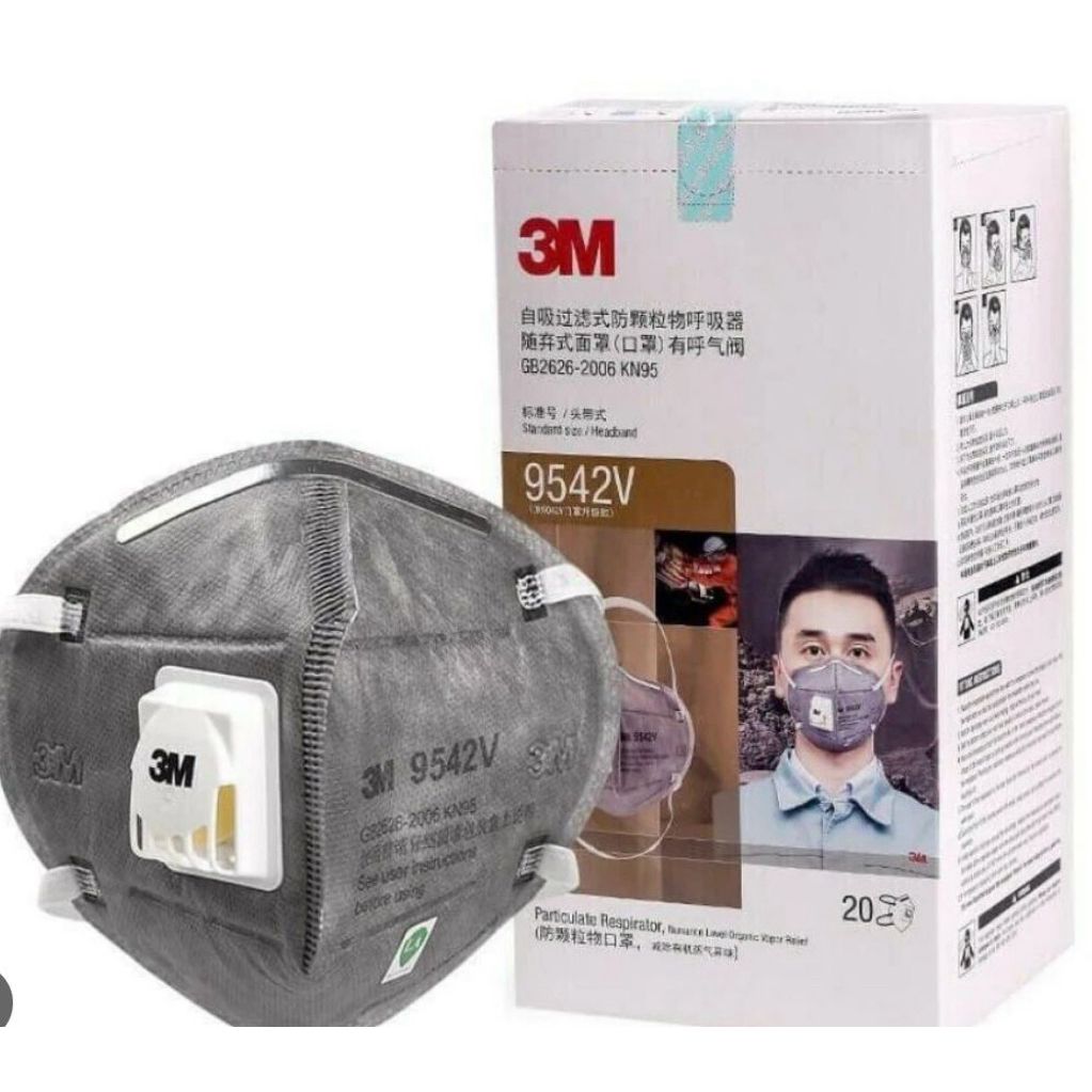MASKER 3M KN95 9542V P2 Headloop isi 20 Pcs