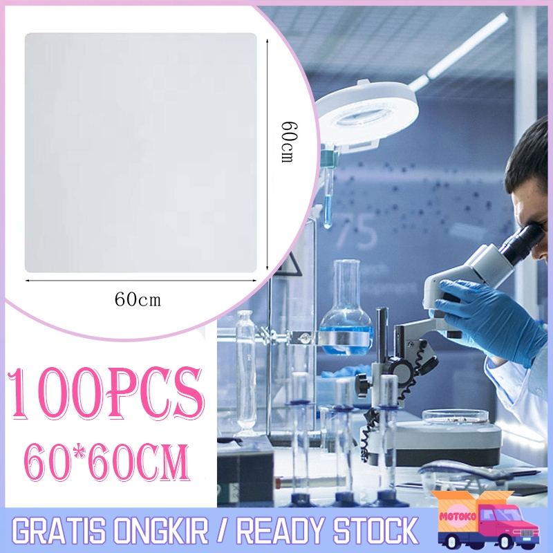 Isi 100 Kertas Saring Laboratorium 60x60 Laboratorium Filter Paper Lab Funnel Use Laboratorium Filte