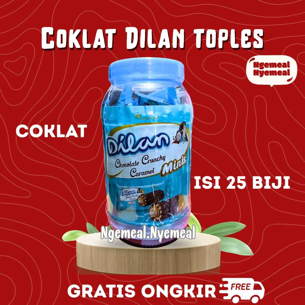 Dilan Toples Mini Pack Wafer Chocolate Crunchy Caramel-Dilan Toples Isi 25 biji