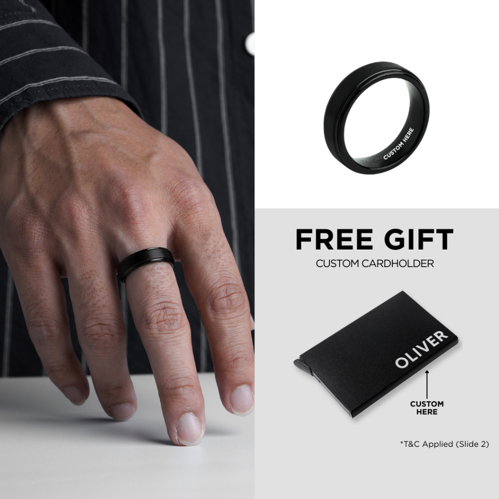 Kuze Original Cincin Tungsten Anti Gores & Anti Karat Stylish Minimalis - Miller Ring