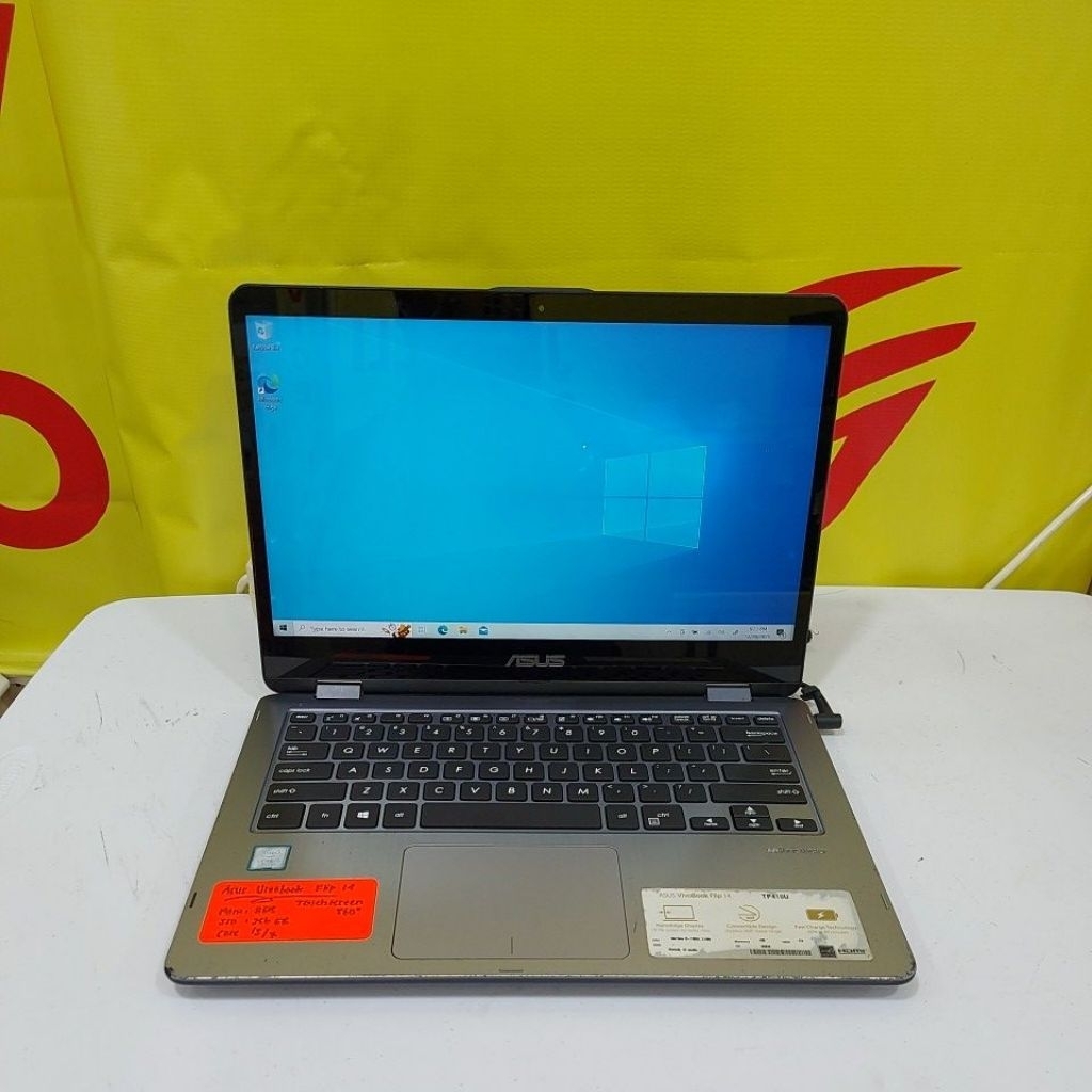 Laptop Asus VivoBook Flip 14 TP410U Core i3-7100U Ram 8gb ssd 256GB Touchscreen 360° minus layar ada