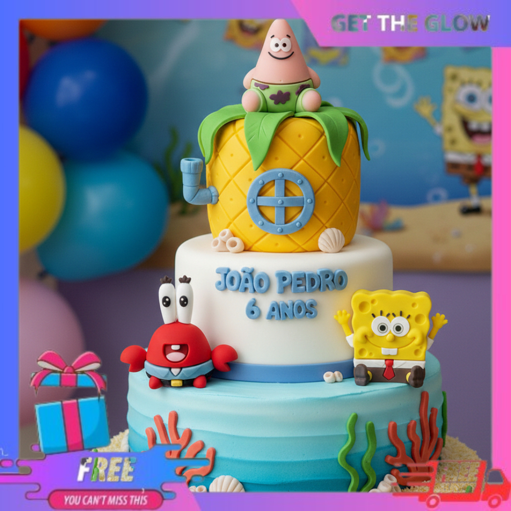 Spongebob Cake Topper Hiasan Dekorasi Kue Ulang Tahun Anak-Anak/ Patrick Mr Crab 3D Figure Mainan To