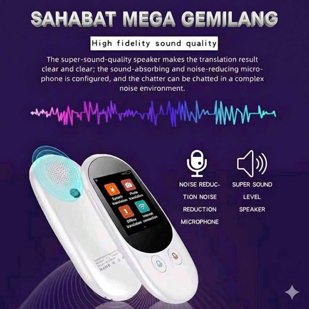 Golden F1 Mini Fluentalk translator alat penerjamah bahasa Portable Smart Translator - Alat Penerjem