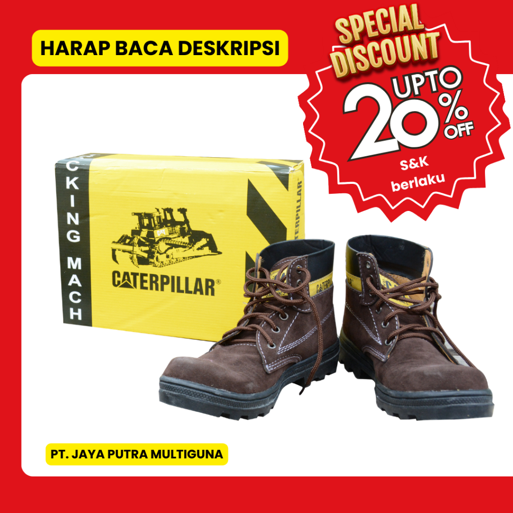 Sepatu Safety Tinggi Caterpillar – Ukuran 39, 41, 42, 43 | Safety Long Boots