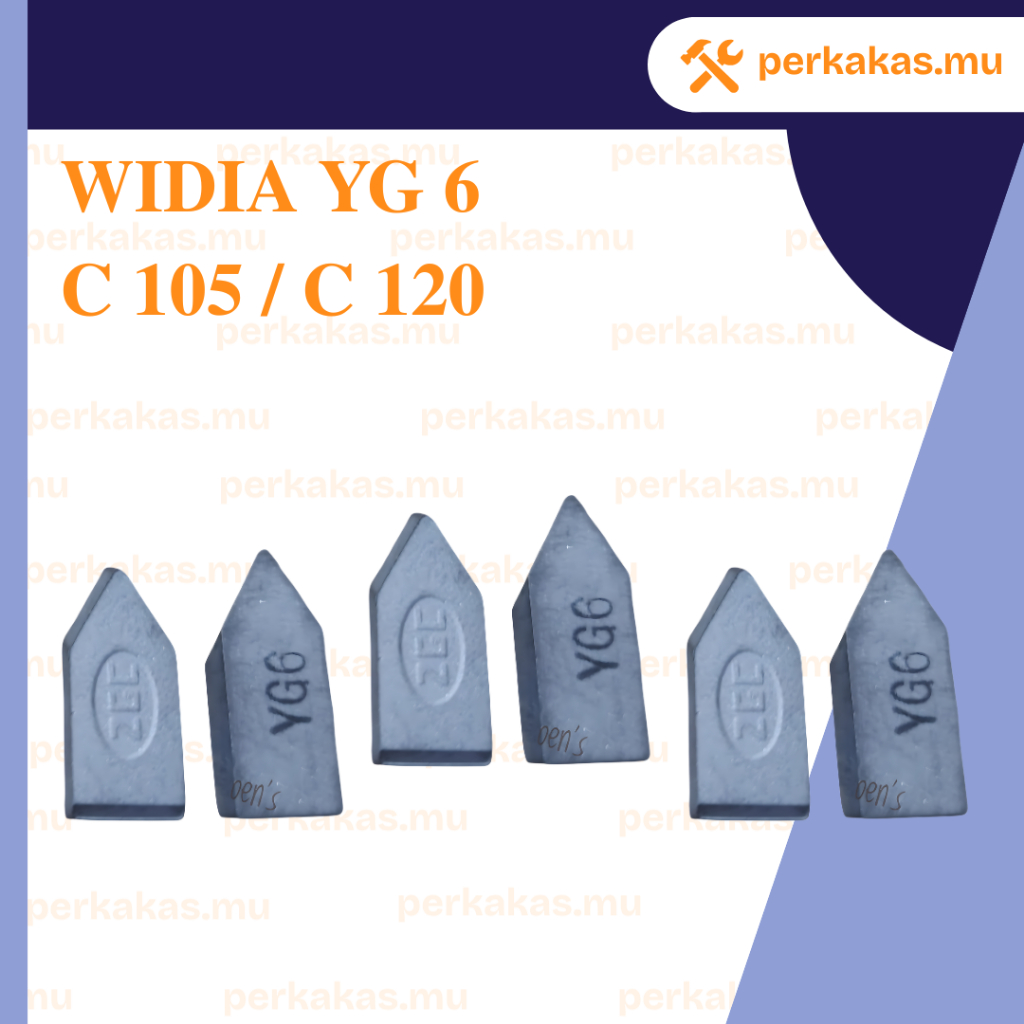 Widia YG 6 Merk Great Wall Type C 105 / C 120 Mata Bor Sumur Betel Bubut Widia PLATINA