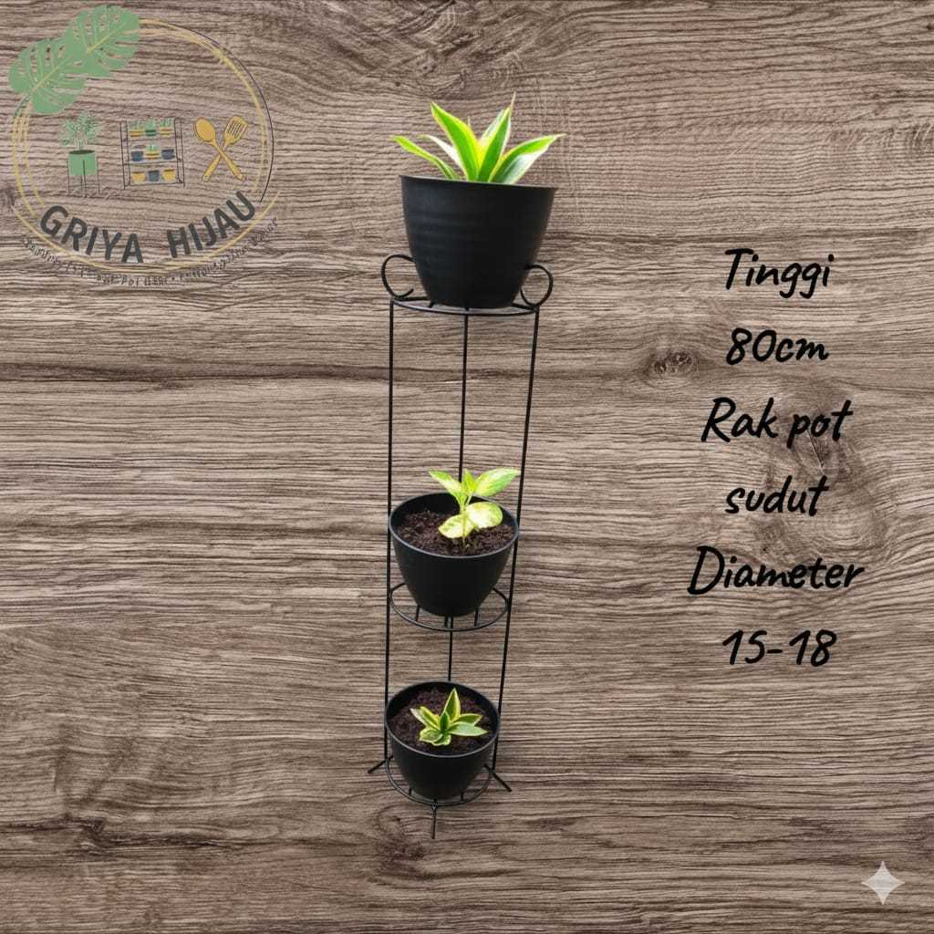 TINGGI 1METER  / STANDING RAK SUDUT / RAK BUNGA MURAH / RAK POT TANAMAN / RAK BUNGA BESI / STANDING 