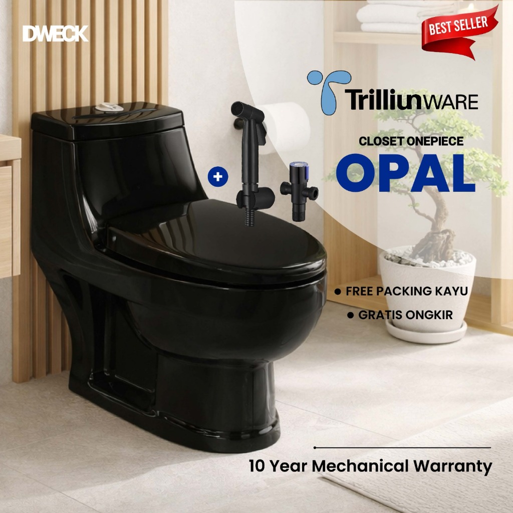 DWECK - Trilliunware Closet Duduk Kloset WC Duduk Toilet Duduk HItam Opal Black