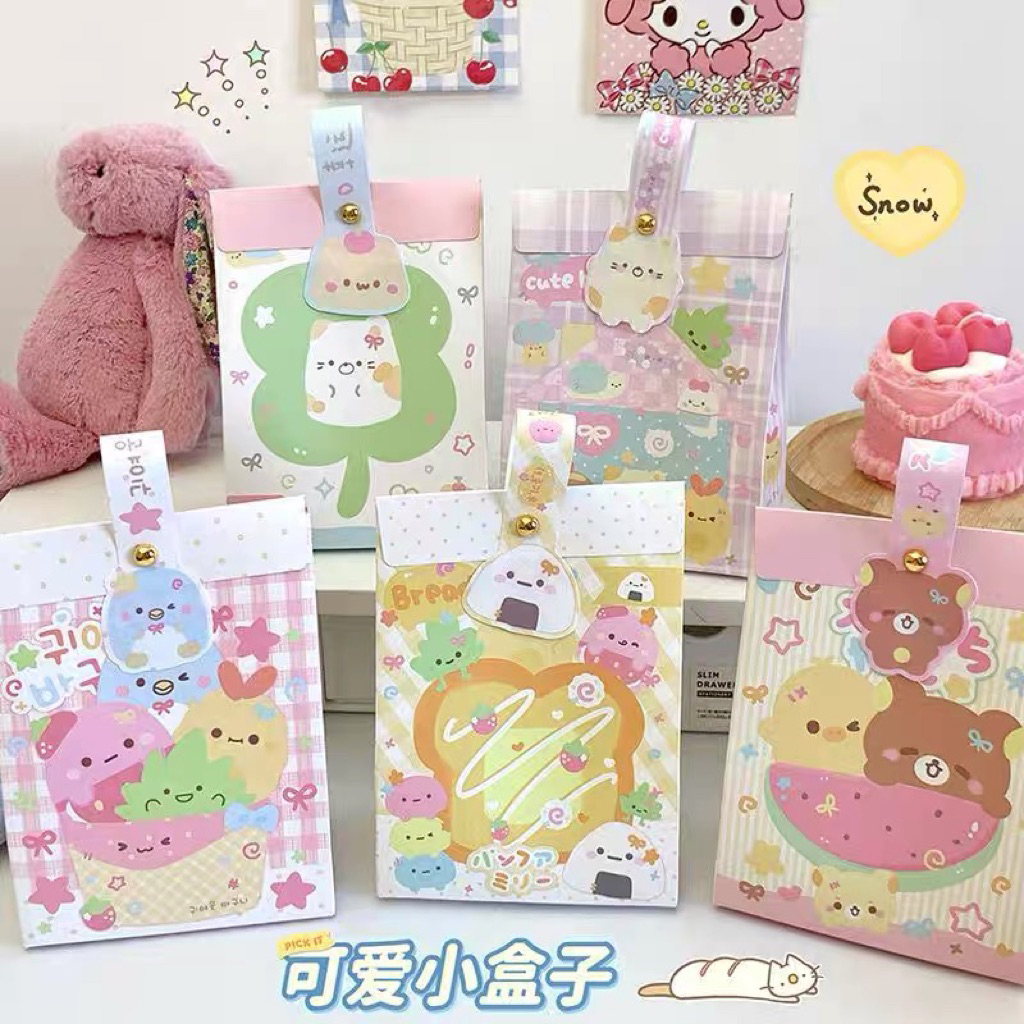 [ STERY ] Tas jinjing grafiti ala aesthetic, kotak hadiah kardus bergambar kartun lucu, kotak permen