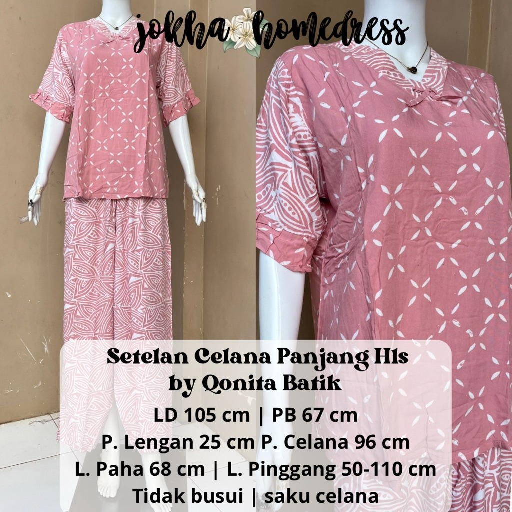 Setelan Celana Panjang V Pita Hls by Qonita Batik Pekalongan