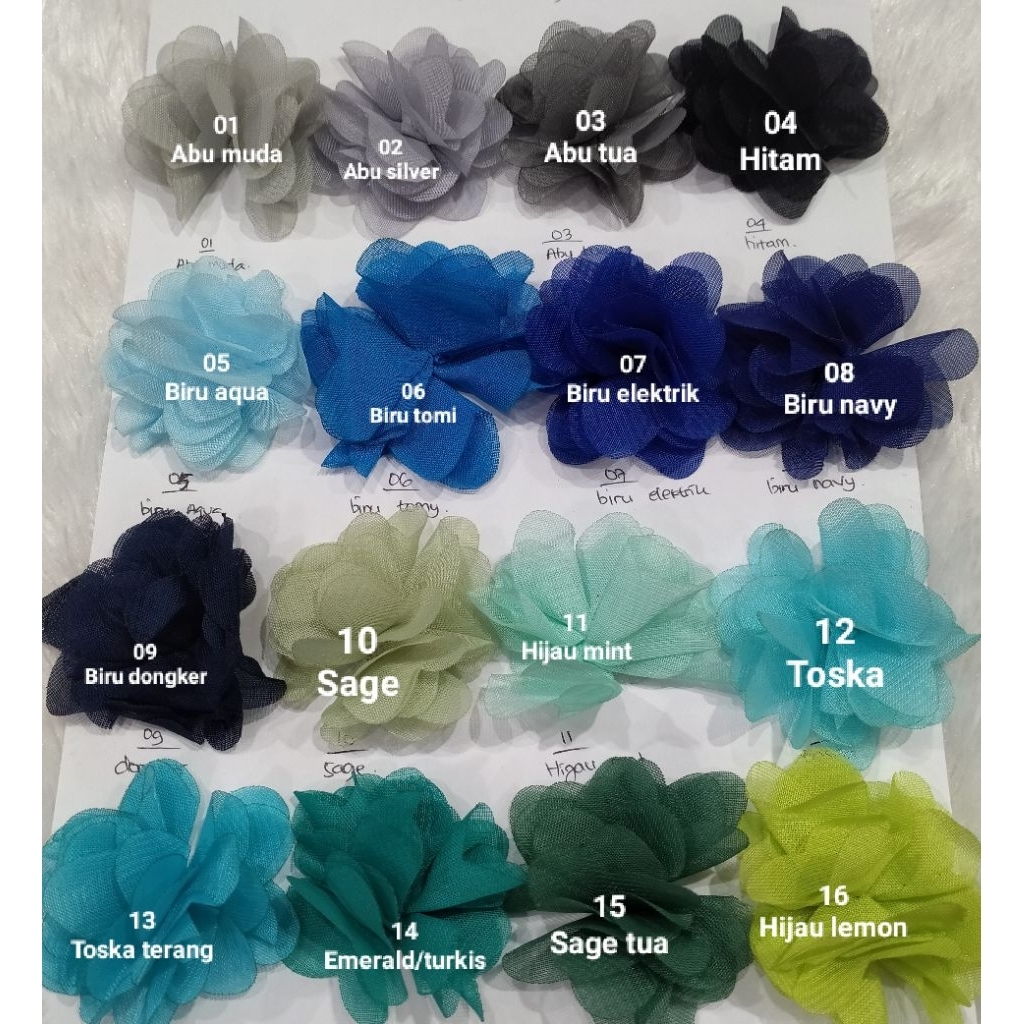 (1Meter) APLIKASI BUNGA SIFON / BUNGA FRIIL / BUNGA KAIN SIFON