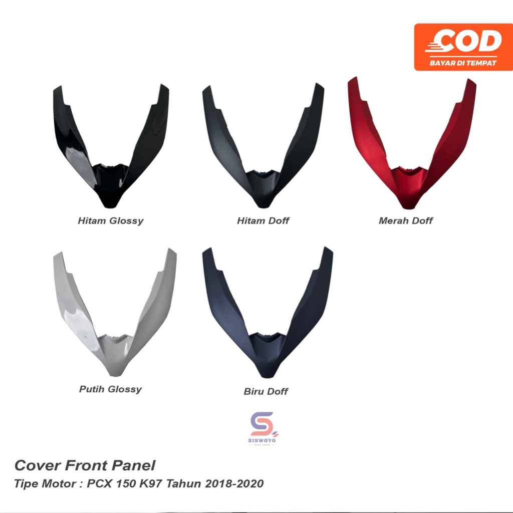 Cover Front Panel Depan Pcx K97 150 2018-2020 Hitam Doff Hitam Glossy Merah Doff Putih Glossy Biru D