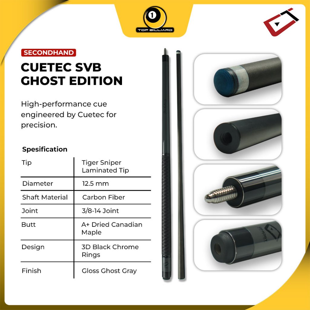 Stik Cuetec SVB Ghost Edition Carbon Cue set Play Billiard Pool - Second