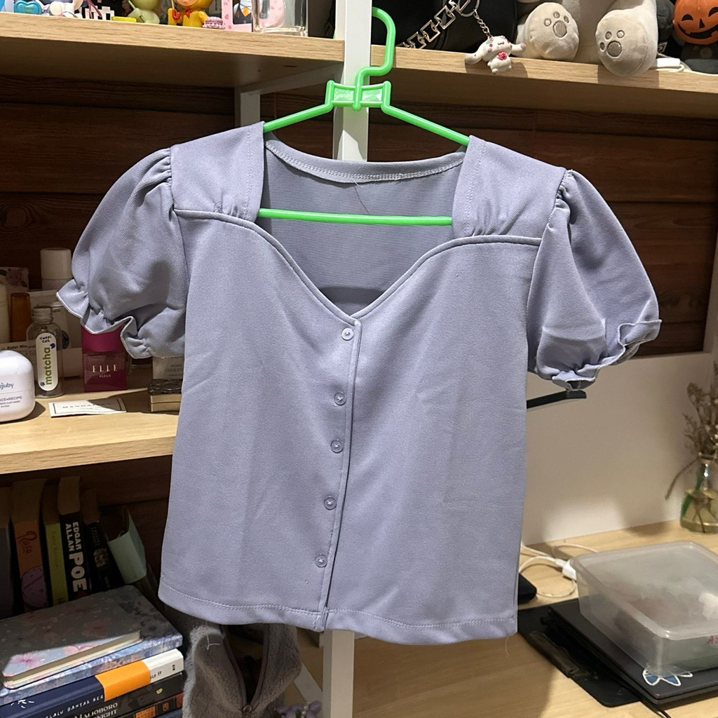 PRELOVED CROP TOP UNGU LILAC WANITA