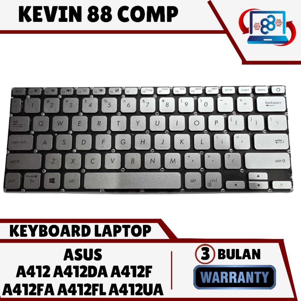 Keyboard Asus Vivobook 14 A412 Silver A412DA A412F A412FA A412FL A412UA A412D A412U A412 A412D A412D