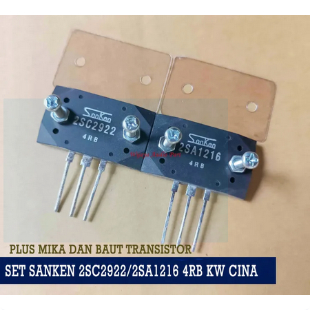 SET TRANSISTOR SANKEN 2SC29222 SA1216 1 KODE 4RB SET / PLUS MIKA DAN BAUT