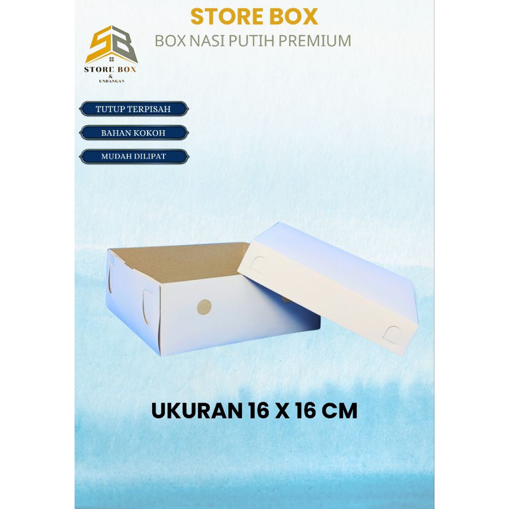 [100 pcs] Store Box / 16 x 16/Dus Nasi Kotak/Dus Katering/Dus Putih Polos