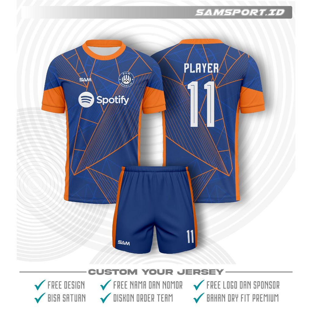 Jersey Bola Custom/Jersey Custom Nama Sendiri/Jersey bola Custom Murah/Jersey Printing Futsal/Baju F