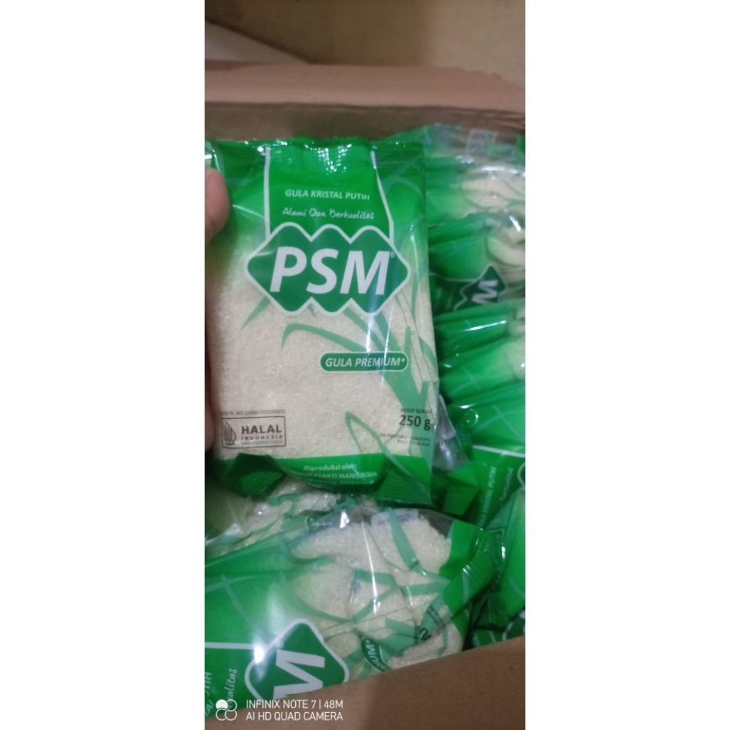 1 dus isi 40 pcs gula pasir PSM 250 gr harga murah grosir bandung bisa kirim instant