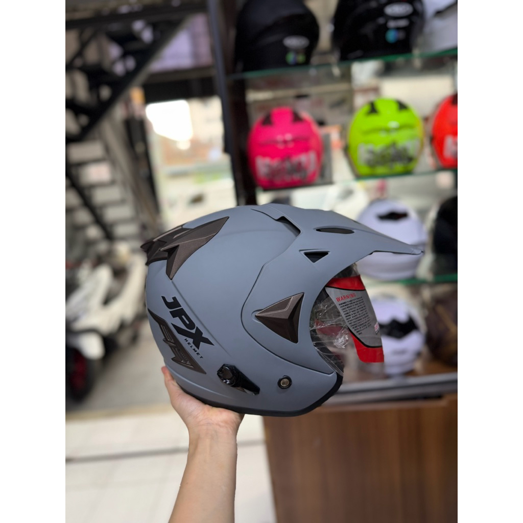 Helm JPX Super Moto Solid Half face Original
