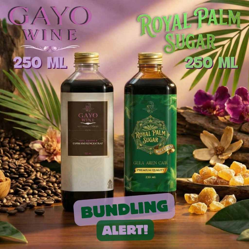 BUNDLING GAYO WINE ESPRESSO CONCENTRATED & ROYAL PLAM SUGAR 250 ML | Espresso Cair 250 ml ARABICA 10