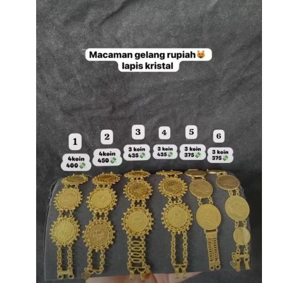 perhiasan gelang rupiah lapis kristal tempahan|padang sidempuan