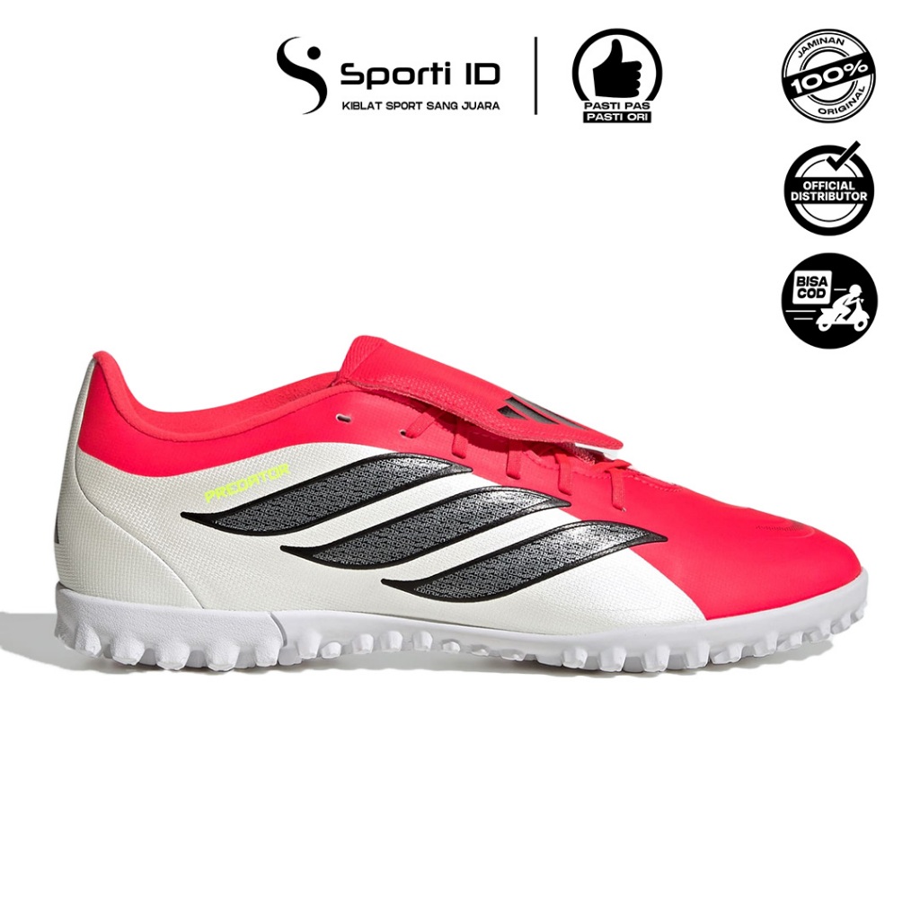Sepatu Minisoccer Adidas Predator Club Lidah Fold-Over TF - Lucid Red White JR5911 Original