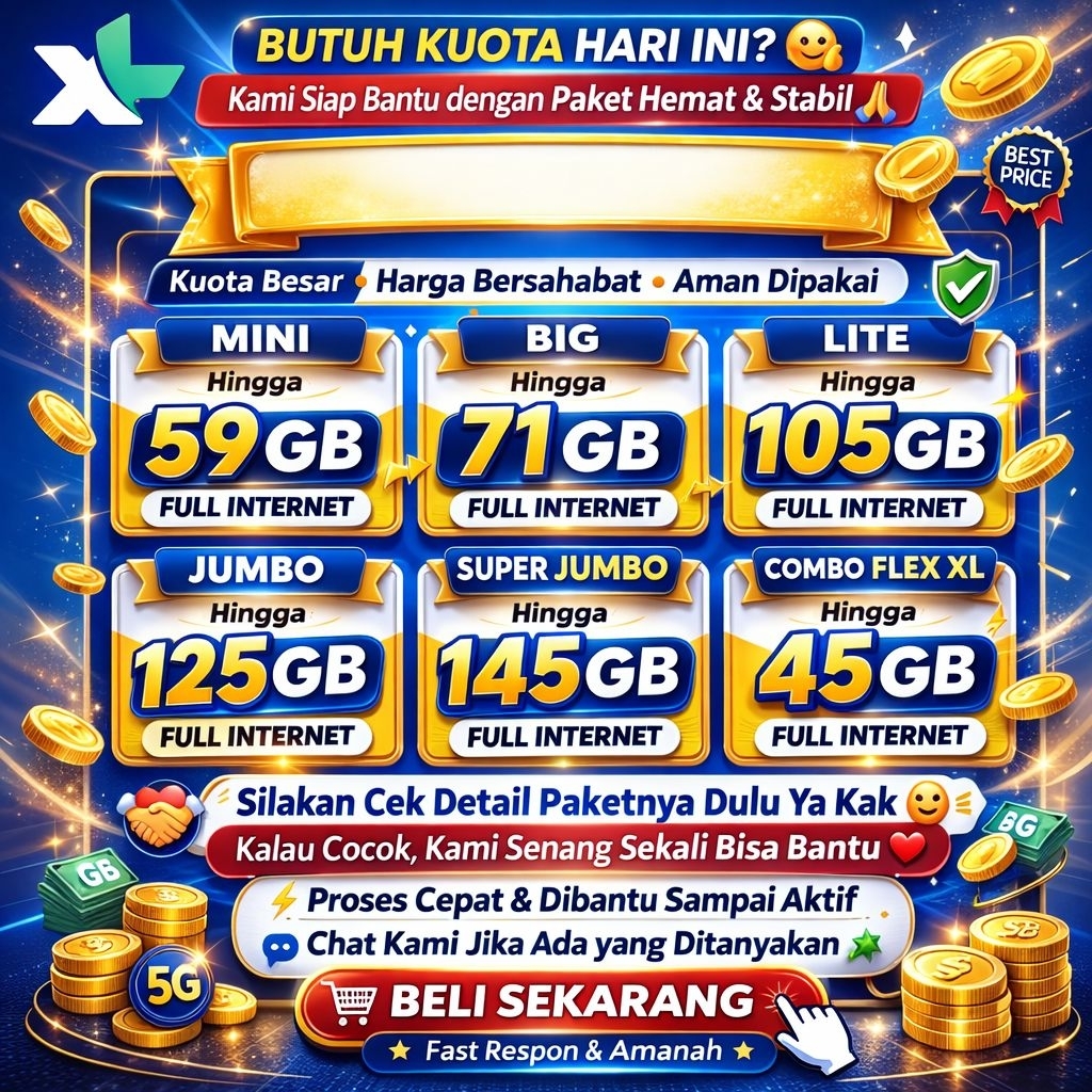 FAST RESPON MURAH PAKET DATA XL XTRA COMBO VIP COMBO FLEX COMBO LITE XL HOTROD  KUOTA XL FLEX PLUS 5