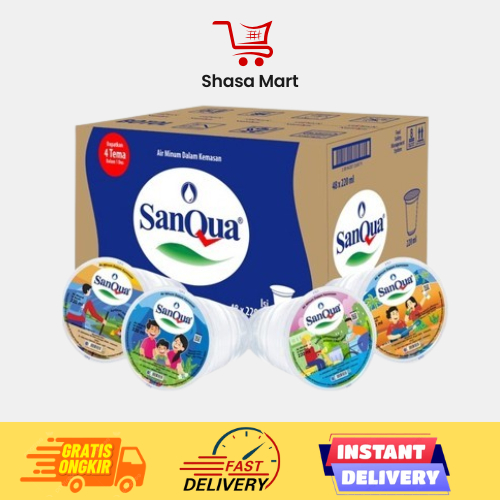 SanQua Air Mineral Gelas 220ml (48 Cup) 1 Dus