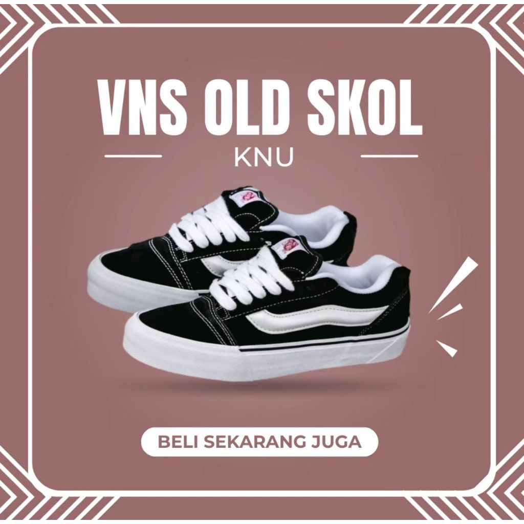 Sepatu Sneakers Gemuk Knu Skool Original Unisex Knu Skool Black White Sepatu Vans Original 100%