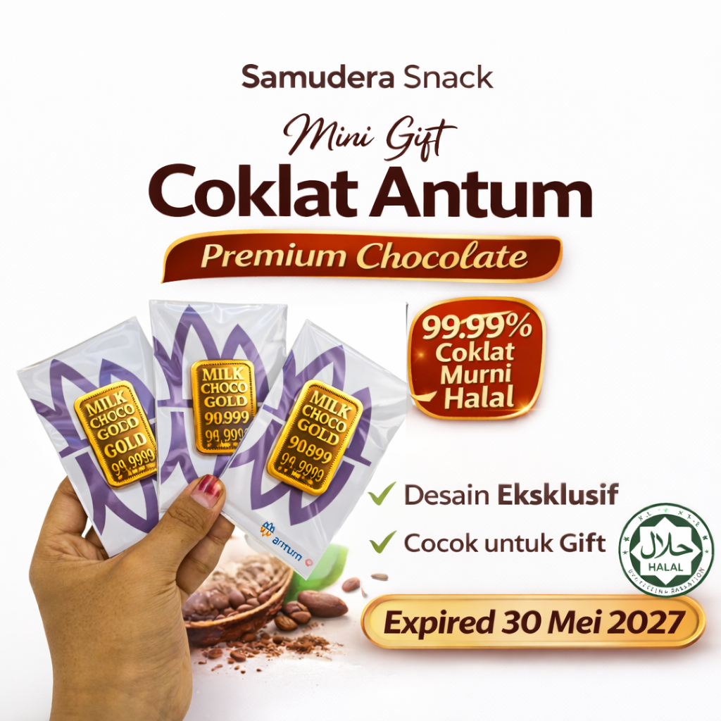 Cokelat Antum Mini Gift Lebaran Enak Terlaris Gold Batangan Lucu