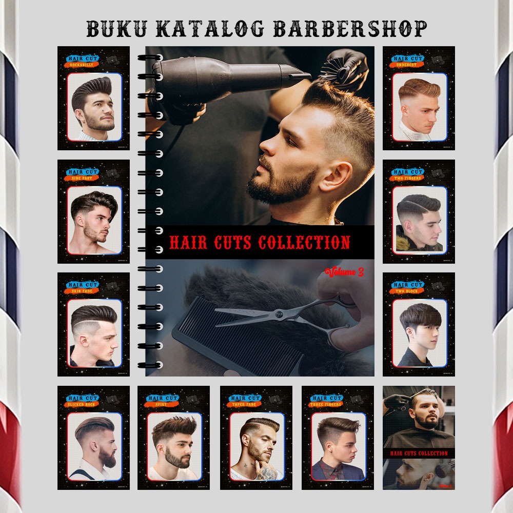 Buku Katalog Model Potong Rambut Pria Terlengkap Barbershop Pangkas Rambut dan Salon - HC3