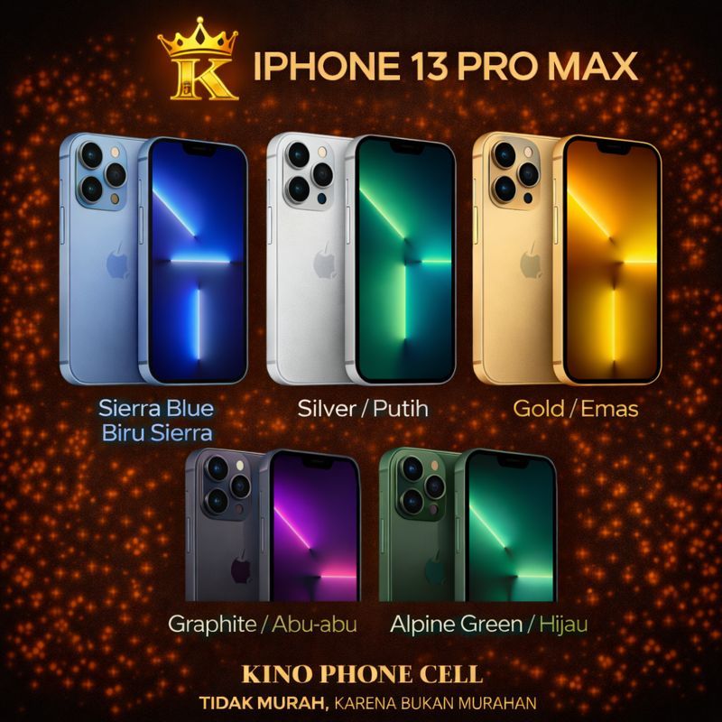 IPHONE 13 PRO & 13 PRO MAX Second Ori 128GB 256GB All Varian Bekas Kino Phone Cell
