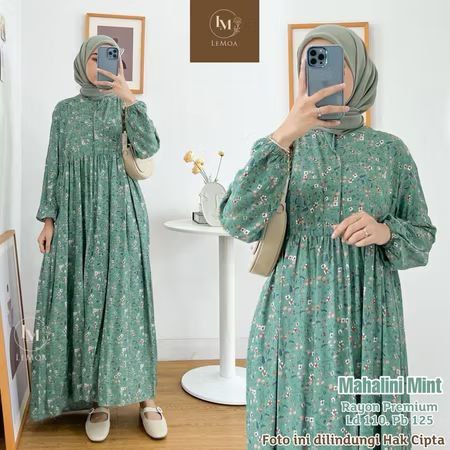 Midi Dress Bahan Rayon Premium Ukuran Standart dan Jumbo Dress Wanita Busui friendly MOTIF BUNGA