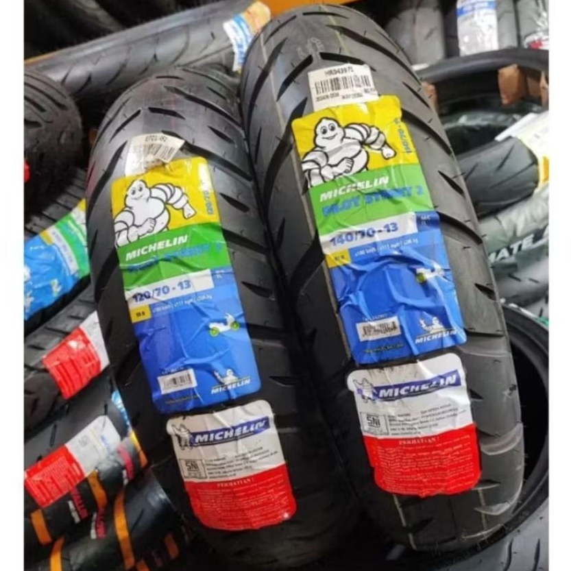 PAKET BAN MICHELIN PILOT STREET 2 120/70 140/70 RING 13 TUBELESS