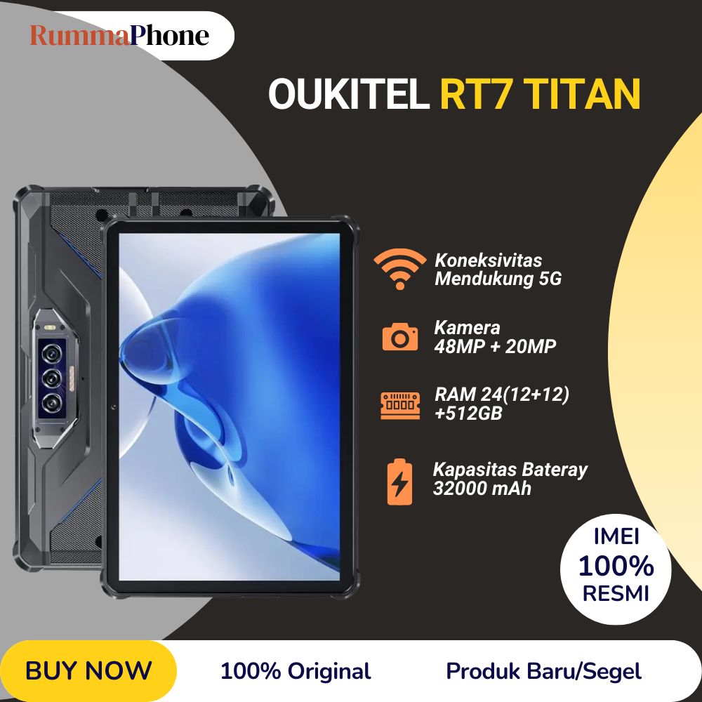 Oukitel RT7 TITAN 5G rugged tablet 24GB/512GB 32000mAh 33W Dimensity 7050 10.1" 1200 x 1920