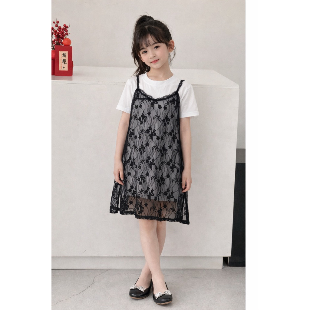 A-261 SIZE 110-150 TUNIK KAOS 2in1 ANAK IMPORT