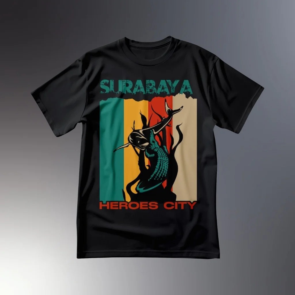 Kaos Tshirt Baju Murah Combed 30 Distro Surabaya Heroes City Kota Pahlawan souvenir oleh oleh suveni