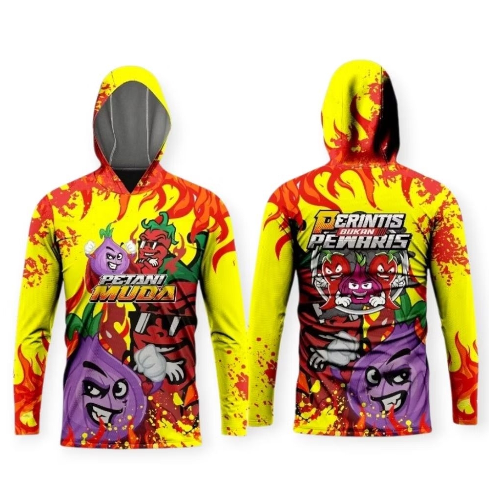 Jersey Petani Lengan Panjang Kupluk Baju Petani Bawang Tebal