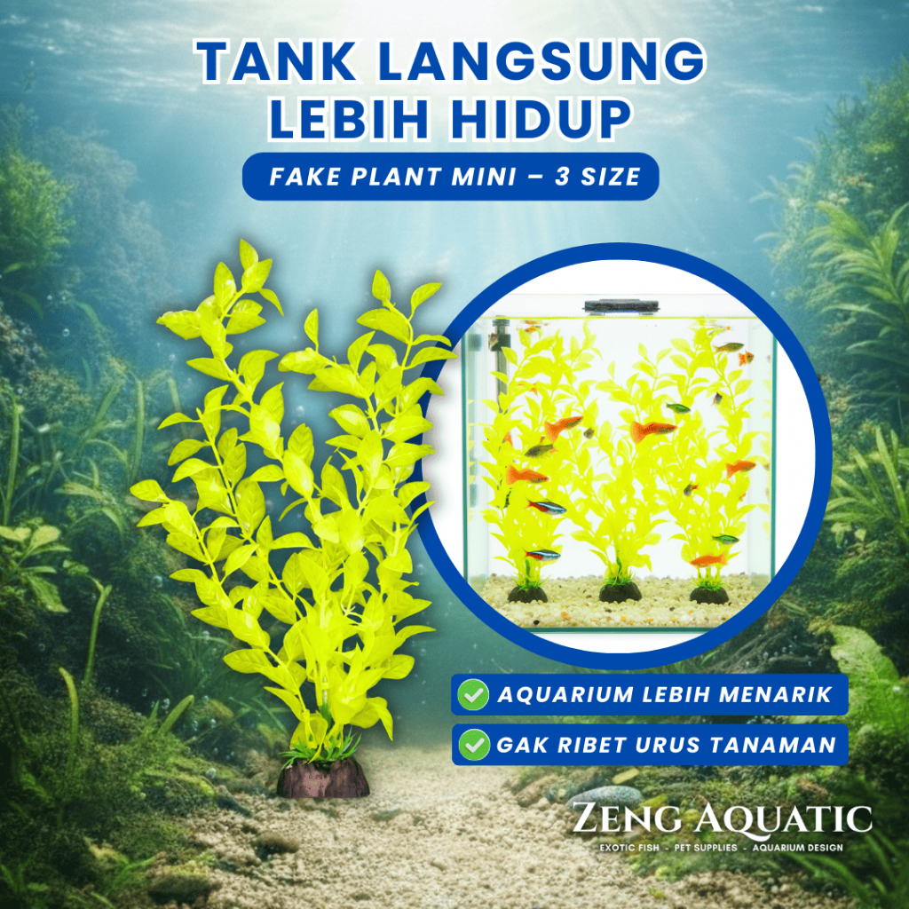 Tanaman Plastik Aquarium Aquascape - Hiasan Glow Aesthetic - Tanaman Plastik Aquarium Besar - Glowin